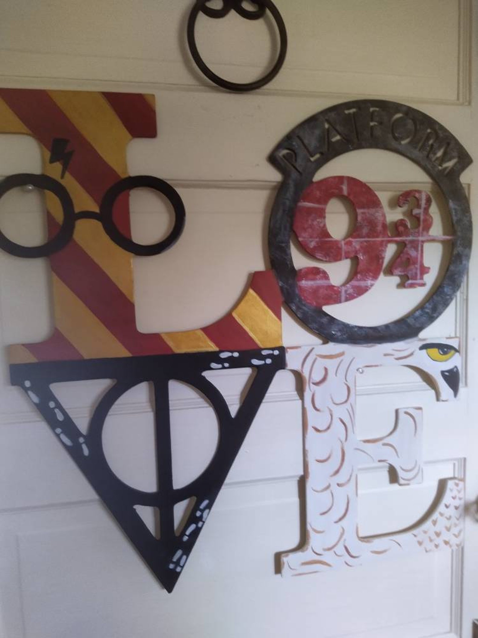 Harry Potter inspired wooden wall/door hanger art | Etsy