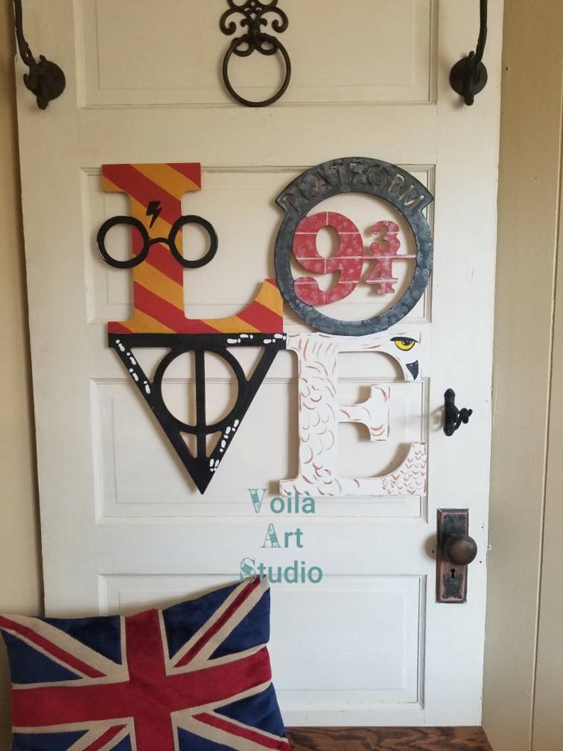 Harry Potter inspired wooden wall/door hanger art | Etsy