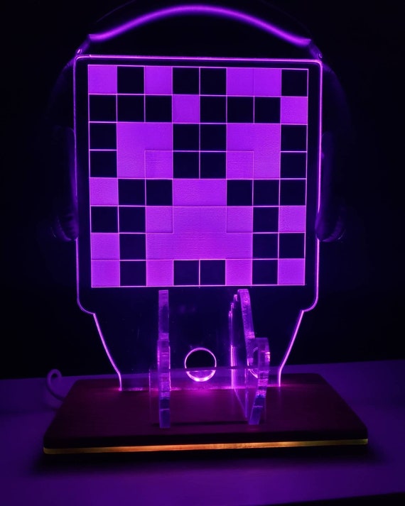 Minecraft Style Creeper Lamp With Headset and Controller Etsy