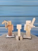 Wooden Minecraft Style Figurine Sets with Stand, Tool and Pet options, Unfinished DIY Crafts, Minecraft Christmas Figurine Miniatures, Party 