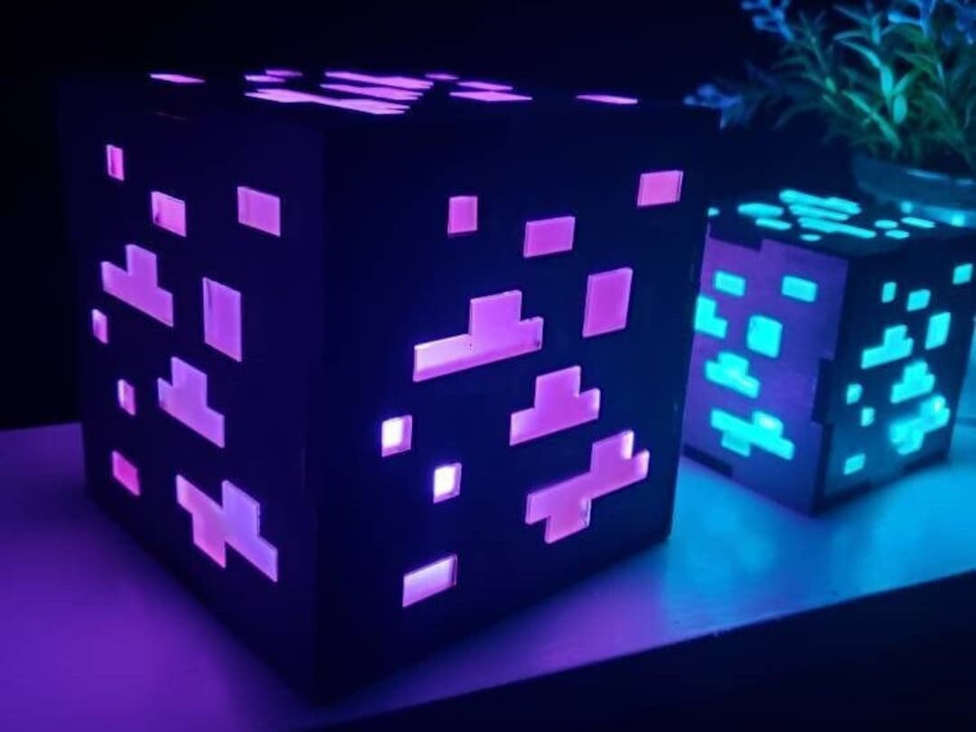 Minecraft Style Ore Lamp 16 Color RGB LED Light Gamer Etsy 日本