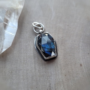 Labradorite Coffin Pendant