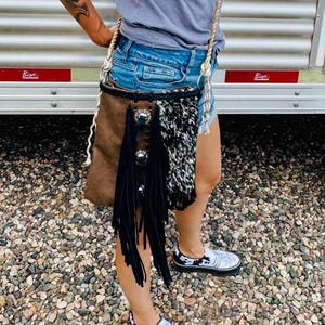 Cowhide Purse, Western Purse, Hand Made Purse, Leather Crossbody Purse, One of A kind Purse, Cowgirl Purse, Cowhide Bag, Fringe Purse