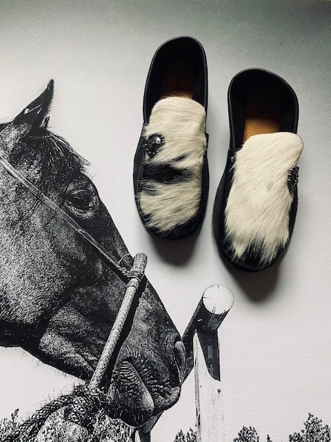 Mens cowhide slippers hot sale