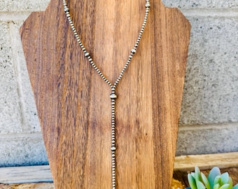Navajo Pearl Necklace, Navajo Pearl Lariat Necklace, Lariat Necklace, Sterling Silver Necklace, western Necklace, Navajo Pearls, Boho