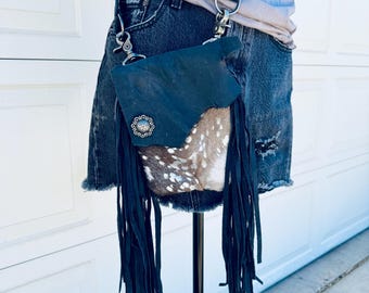 Leather Crossbody Purse With Fringe
