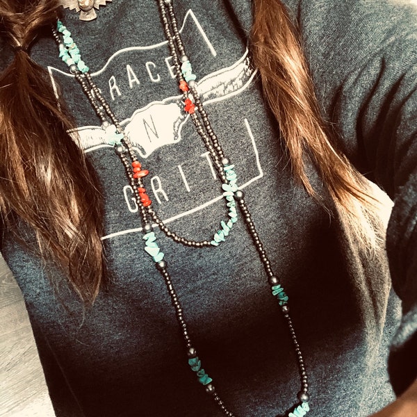 Southwestern Navajo style • Boho Cowgirl Rodeo Gyspy Necklace •