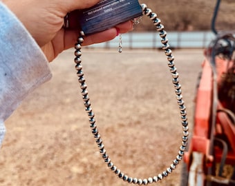 Collana di perle Navajo, girocollo da cowgirl occidentale