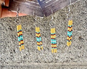 Western Earrings, Bar Earrings, Seed Bead Earrings, Beaded Earrings, Small Earrings, Lightweight Earrings, Cowgirl Earrings, Boho Earrings