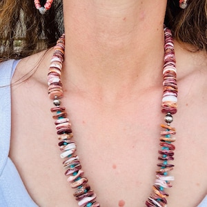 Purple Spiny Oyster Necklace, Navajo Pearl Necklace, Statement Necklace, Southwestern Necklace, Spiny Oyster Necklace, Western Jewelry