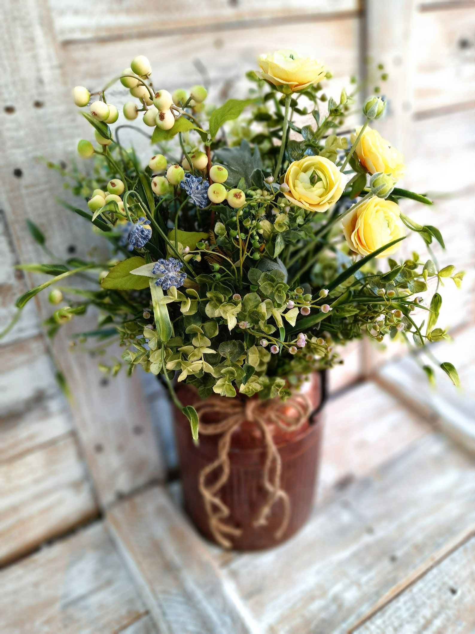 21 FARMHOUSE FLORAL Arrangement Greenery centerpiece Etsy