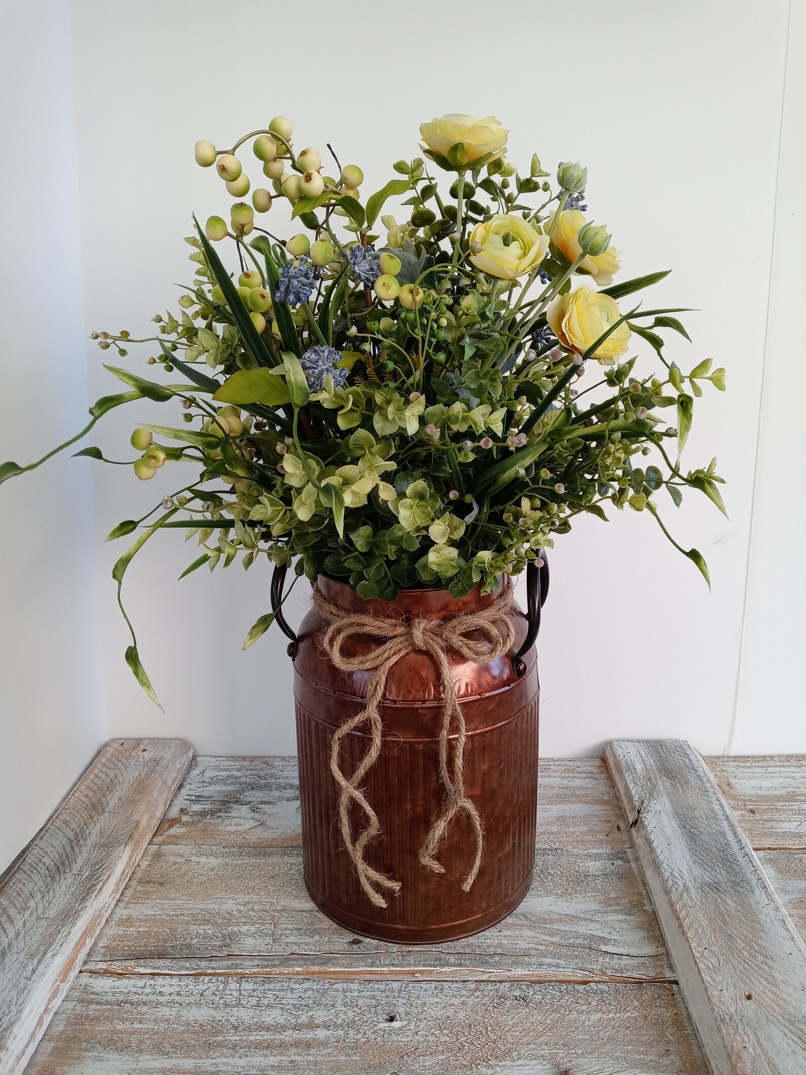 21 FARMHOUSE FLORAL Arrangement Greenery centerpiece Etsy