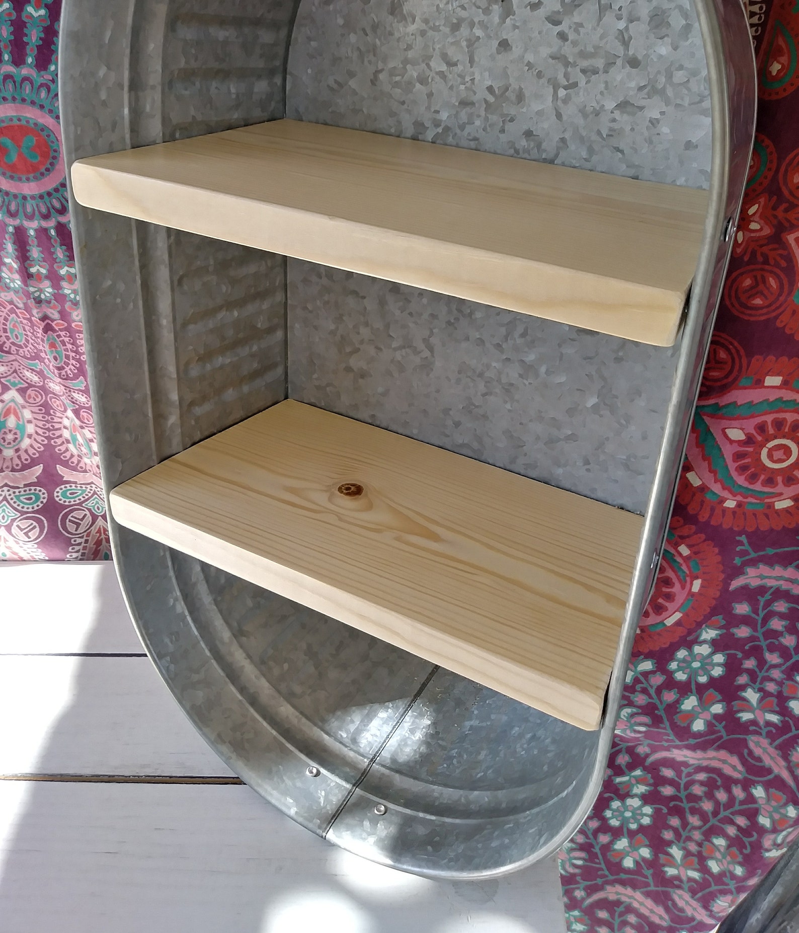 Bathroom Shelf Galvanized Tub Bucket with Shelves Galvanized Etsy