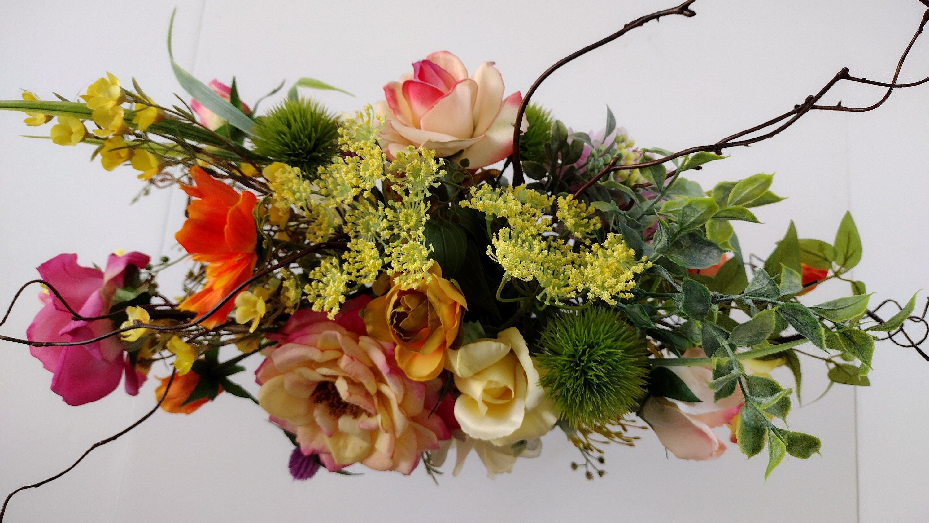 Real Touch and Silk Flowers Centerpiece Artificial Floral Etsy