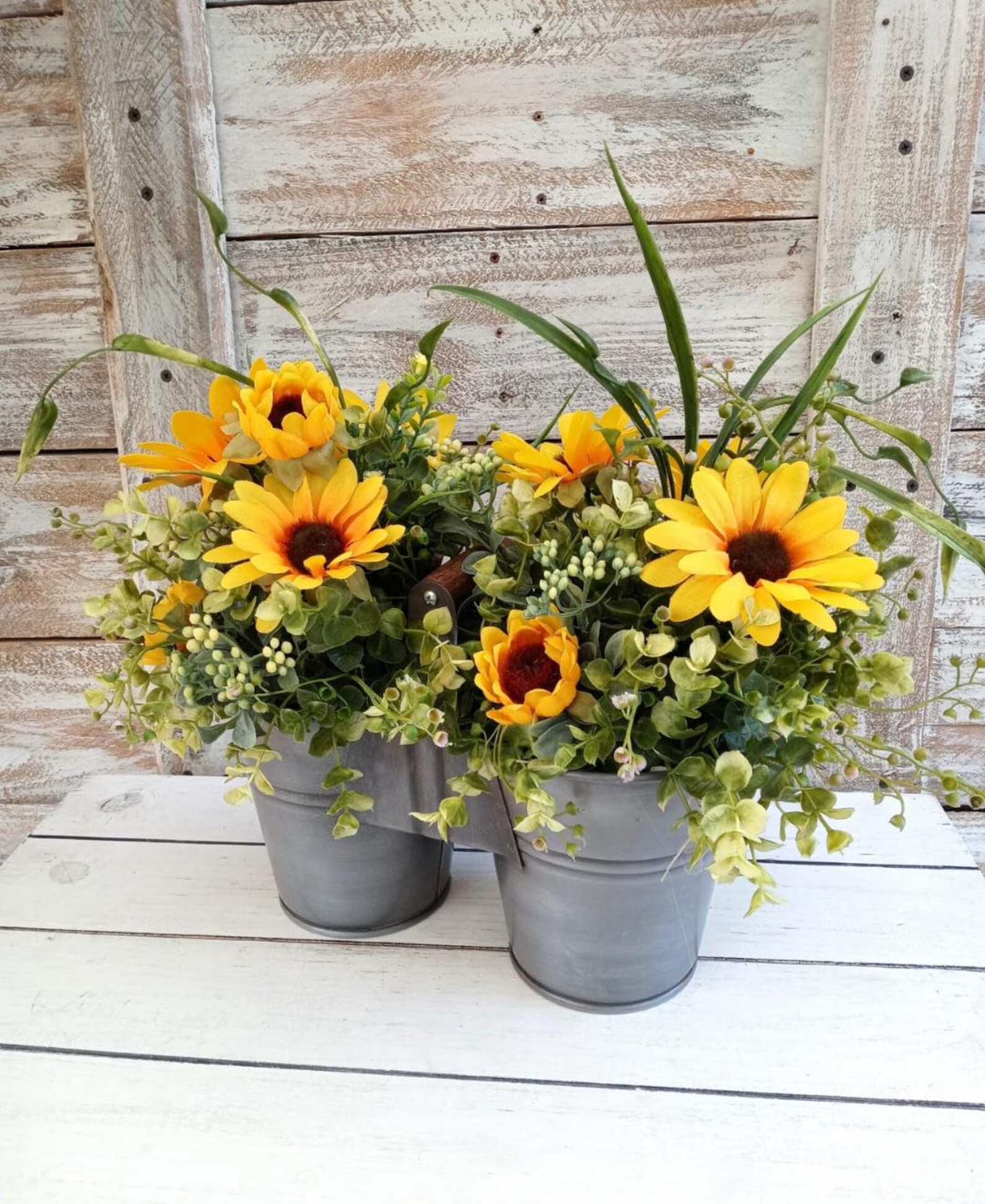 FARMHOUSE FLORAL Sunflower Arrangement Sunflower Centerpiece Etsy