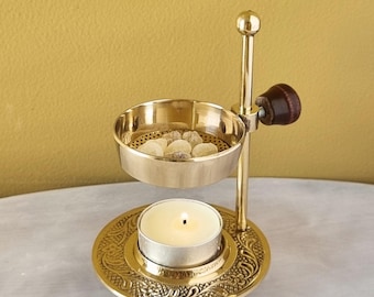 Brass Frankincense Burner for Aura Cleansing Self Care Healing Gift for her Resin Incense Holder for Yoga Studio Decor Housewarming Gifts