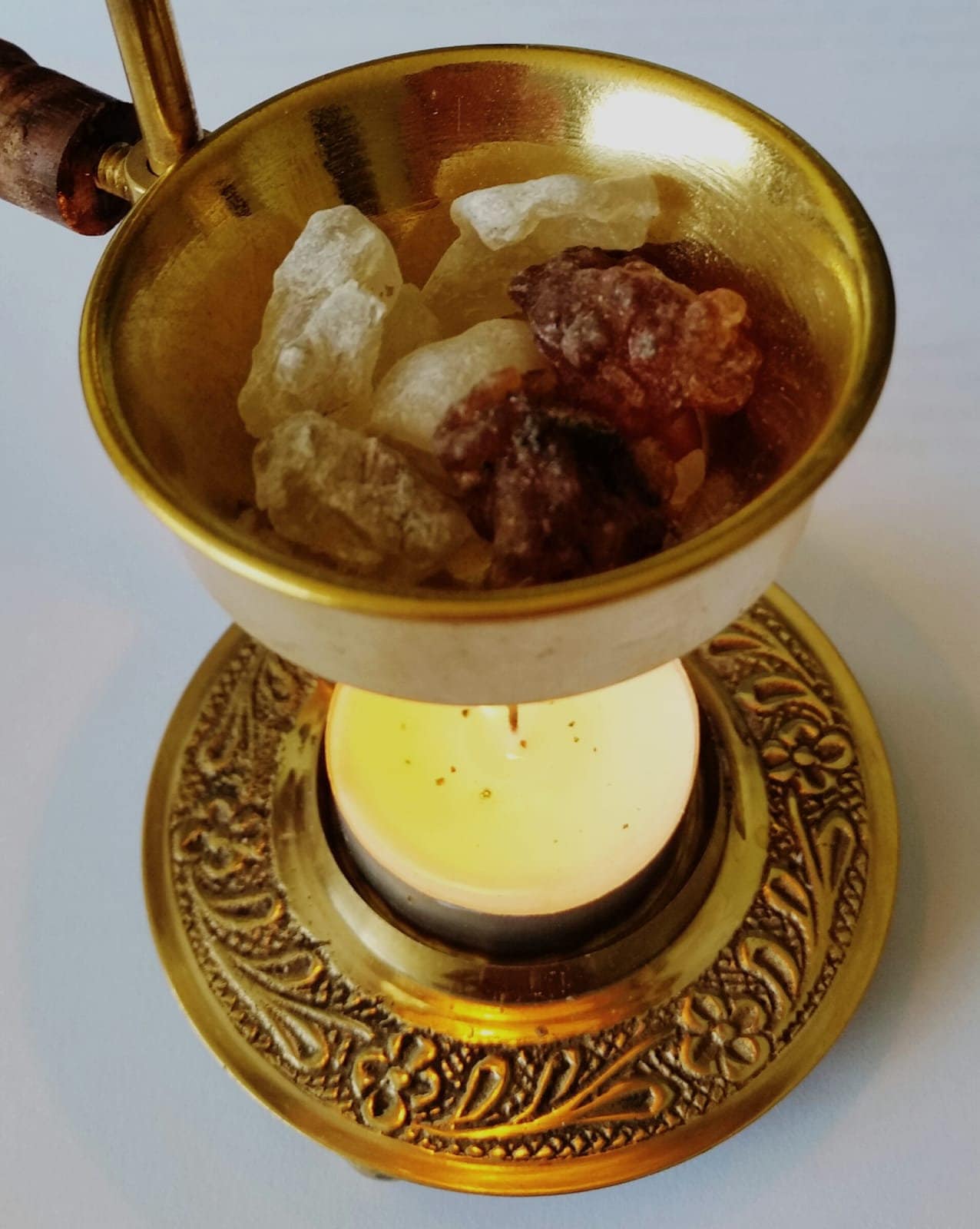 Brass Resin Frankincense Myrrh Incense Burner 12cm Tea Light Etsy