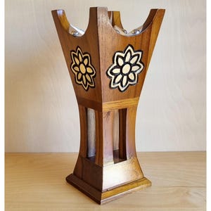 Traditional Charcoal Incense Burner for Oudh Frankincense Arabic Style Mabkhara for Home Fragrance Wooden Incense Holder for Spa Yoga Studio