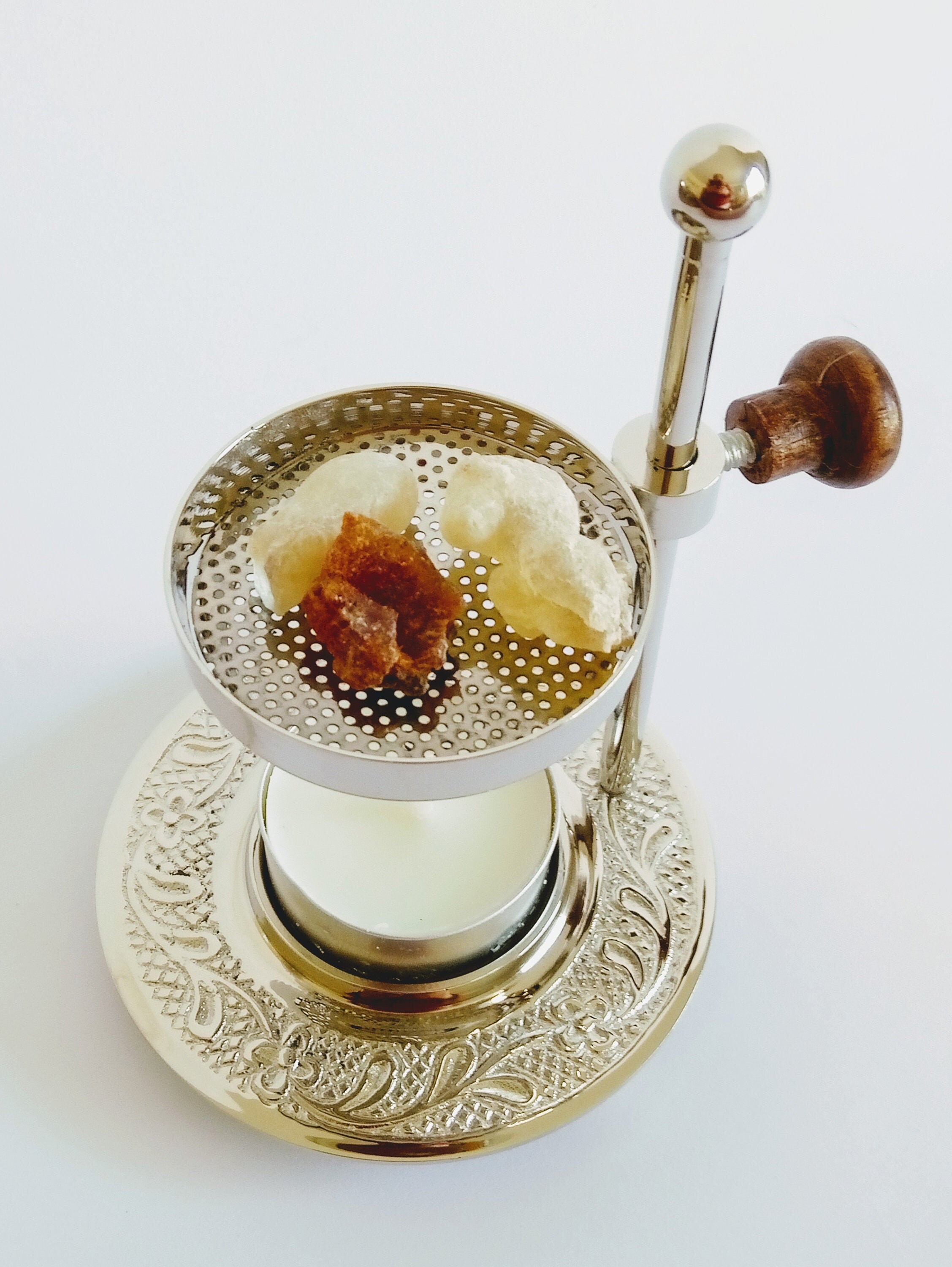 Brass Resin Frankincense Myrrh Incense Burner 12cm Tea Light Etsy