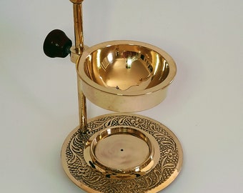 Brass Oil / Frankincense / Resin Incense Burner - Gold finish - Round Bowl - Essential Oil - Aromatherapy