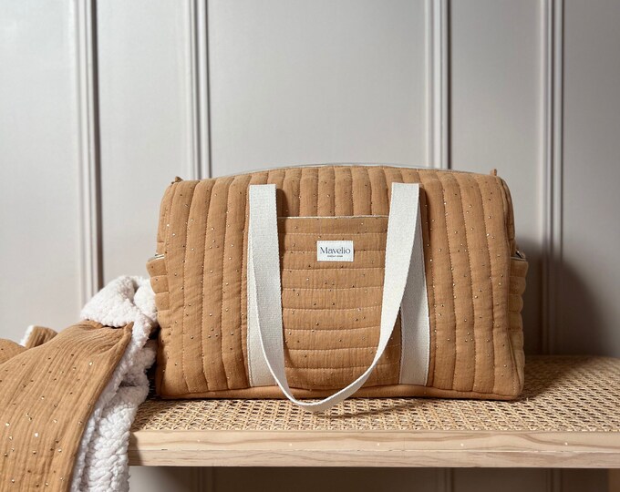 Sac à langer matelassé double gaze de coton CAMEL - Etsy France