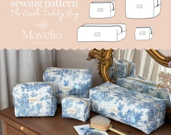 PDF Sewing Pattern - The GISELE Toiletry Bag - 4 Sizes