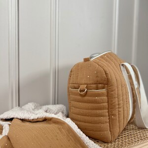 CAMEL double cotton gauze quilted diaper bag image 3