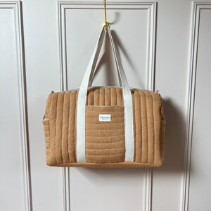 CAMEL double cotton gauze quilted diaper bag image 5
