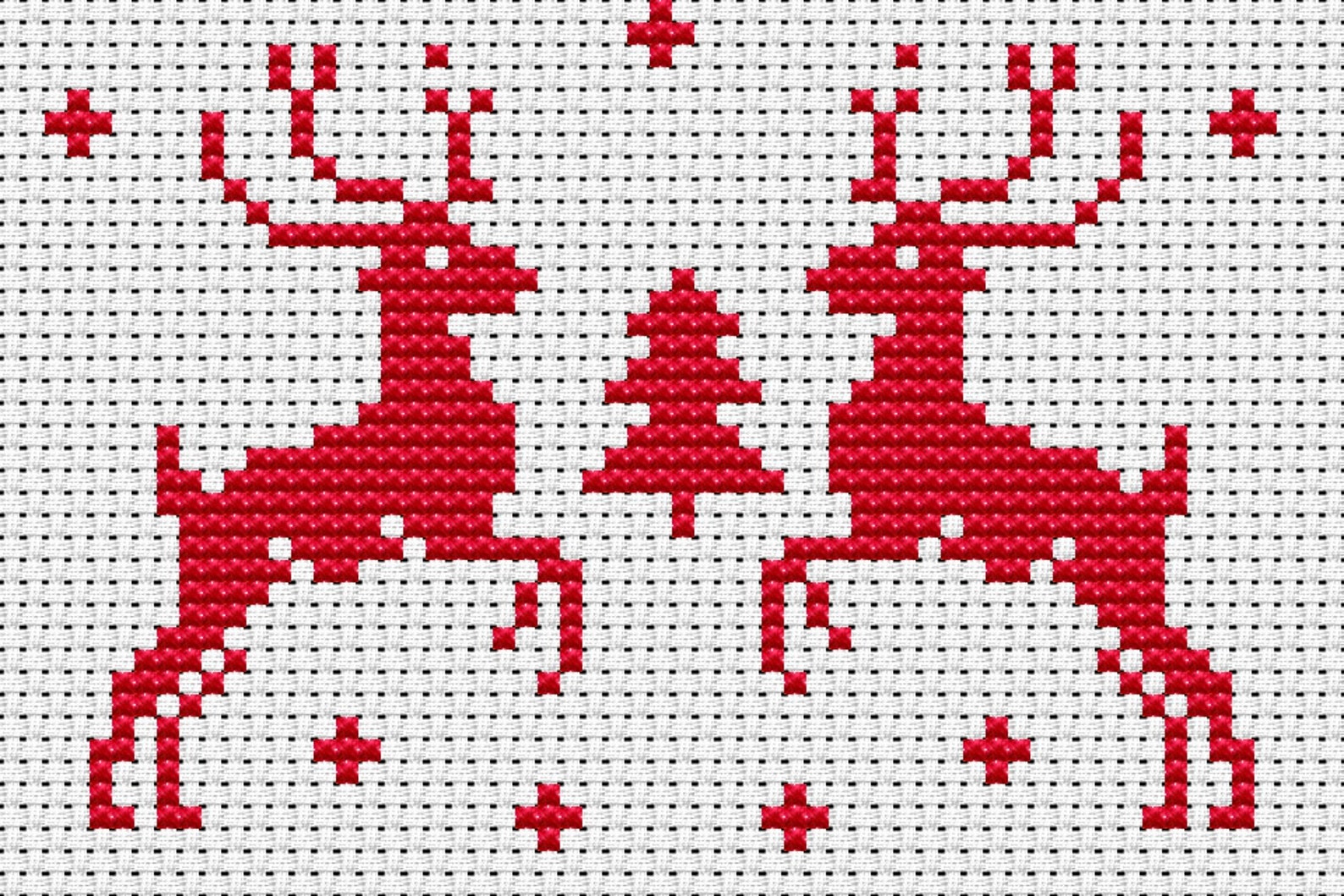 Reindeer cross stitch pattern Christmas easy pattern PDF | Etsy