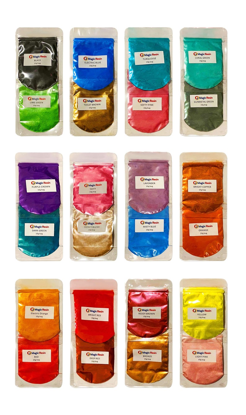Mica Powder Set of 25 Colours (10 g Each) for Epoxy Resin, Bath Bombs & Crafts image 2