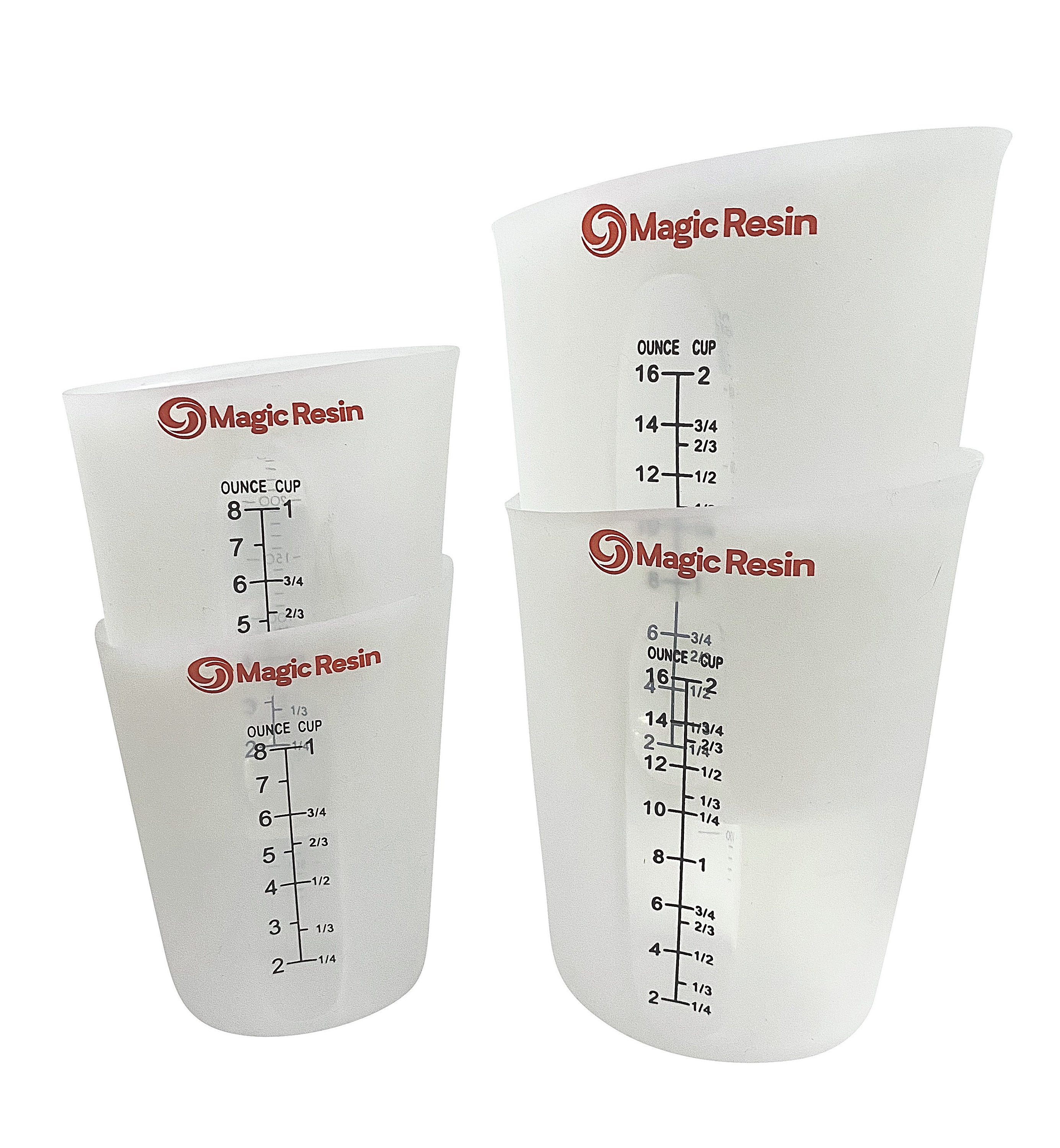 2 Verres Doseurs Silicone - 250ml Et 500ml - Avec Agitateur - Pour Résine Epoxy Et Cuisine