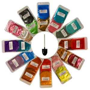 Mica Powder Set of 25 Colours (10 g Each) for Epoxy Resin, Bath Bombs & Crafts image 1