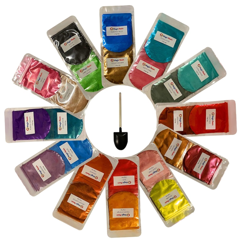 Mica Powder Set of 25 Colours (10 g Each) for Epoxy Resin, Bath Bombs & Crafts image 1