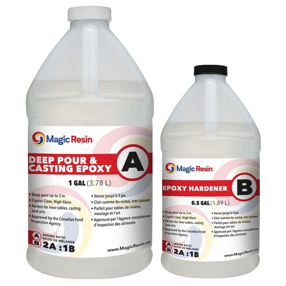 1.5 Gallon 5.7 L Deep Pour & Casting up to 3'' Clear Epoxy Resin Kit Free  Express Shipping 