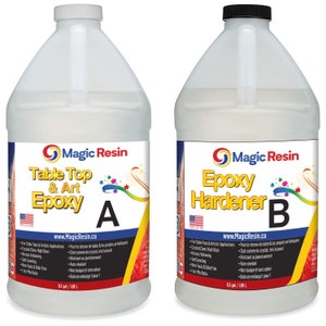1 Gallon (3.8 L) | Table Top & Art Clear Coating Epoxy Resin Kit | Free Express Shipping