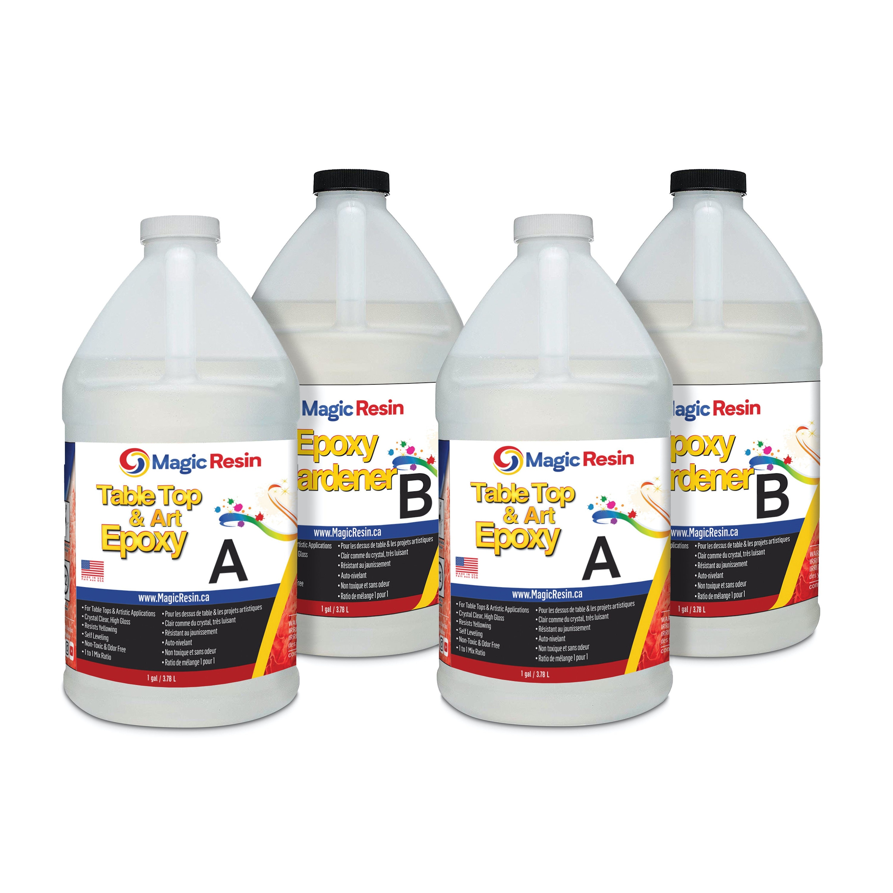 16 Oz (473 ml) | Art & Craft Epoxy Resin Kit | Includes 2 pairs of gloves,  2 cups, 4 sticks & 5 x 5g mica powder bags | Free express shipping