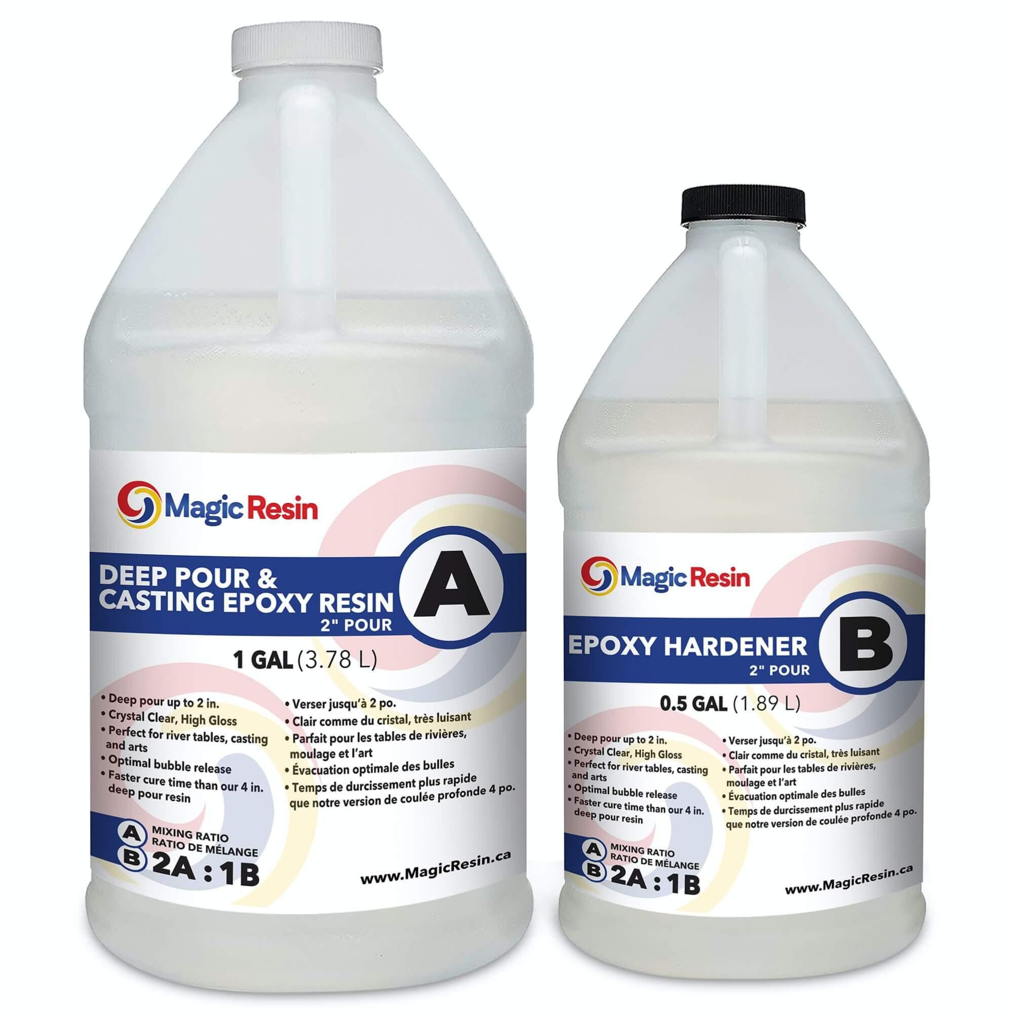 Deep Pour Epoxy - 2 inch - 2 1 Ratio - 1.5 Gallon Kit