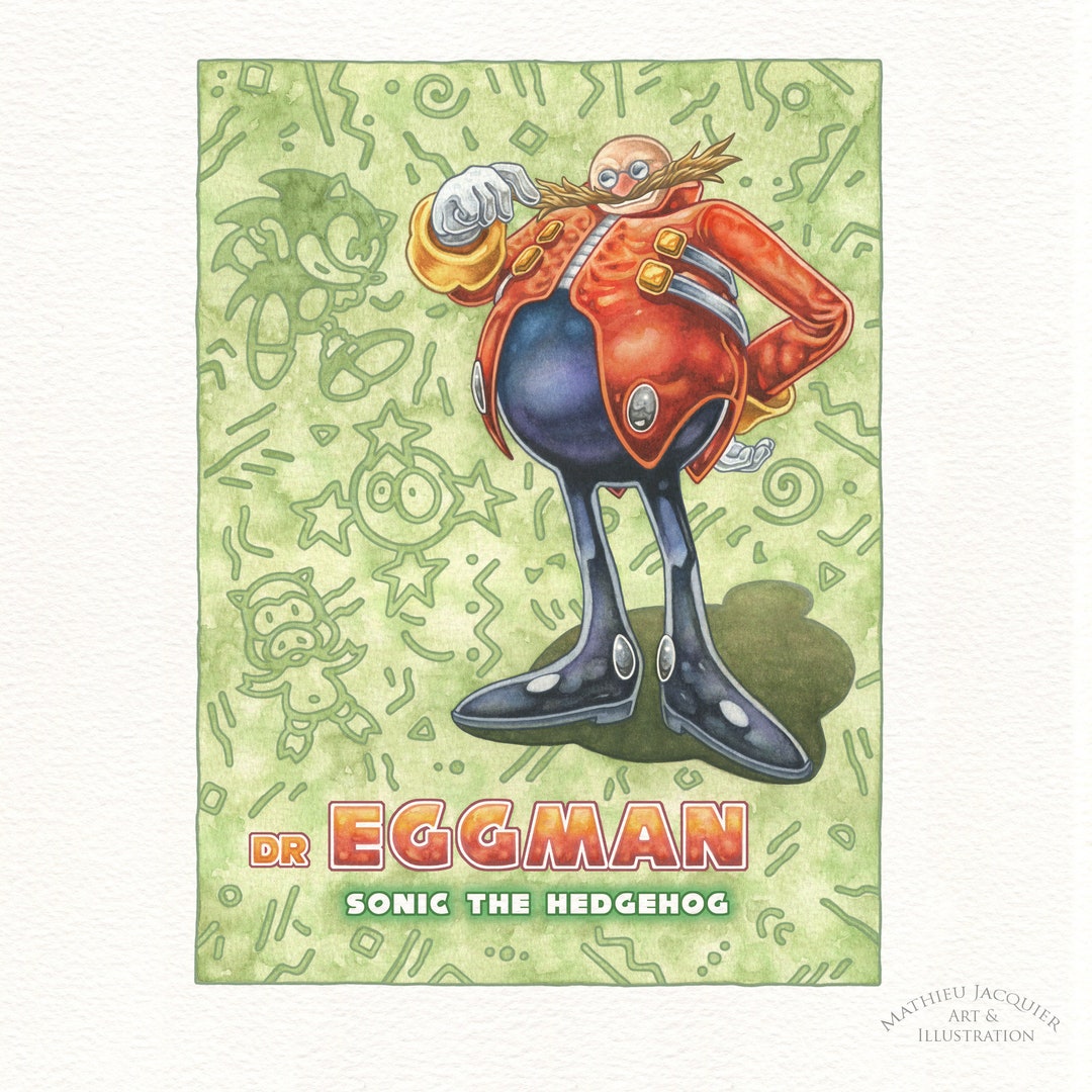Watercolor Painting Taken From Dr Eggman Sonic the Hedgehog - Etsy