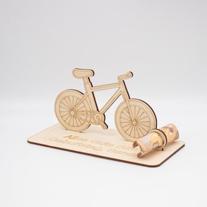 Geldgeschenk Fahrrad - aus Holz personalisiert