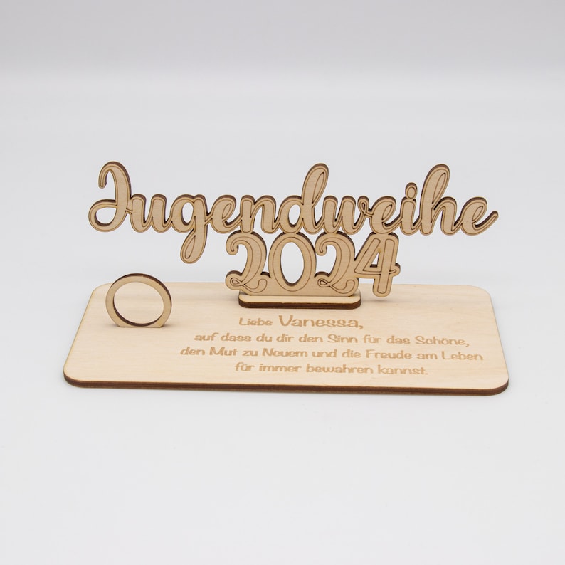 Geldgeschenk Jugendweihe 2024 aus Holz personalisiert 画像 4