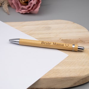 Bambus-Kugelschreiber - Beste Mama/Bester Papa