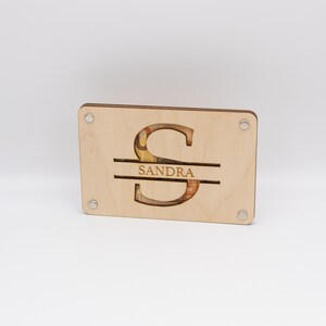 Holzkarte - Geldgeschenk mit Namen - personalisiert