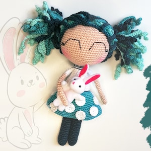 LAURA crochet pattern, pdf crochet pattern, crochet doll, amigurumi pattern, amigurumi doll, crochet girl, amigurumi girl, present for girl