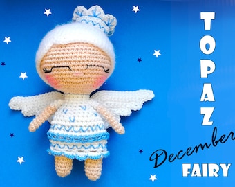 Haakpatroon blauwe topaas decemberfee: amigurumipop (pdf-patroon)