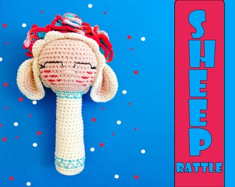 Amigurumi-haakpatroon schapenrammelaar: Kokeshi-pop lam (pdf-patroon)