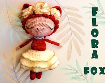 Flora Fox Crochet Pattern: Amigurumi Doll PDF (30cm)