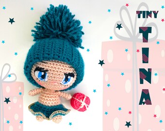 Patroon kleine Tina gehaakte pop: eenvoudige amigurumi (pdf-patroon)