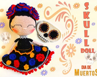 Haakpatroon schedelpop: Dia de los Muertos Amigurumi (pdf-patroon)