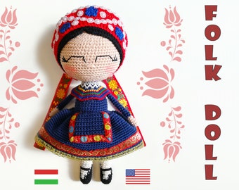 Haakpatroon pop: amigurumi-meisje (pdf-patroon)