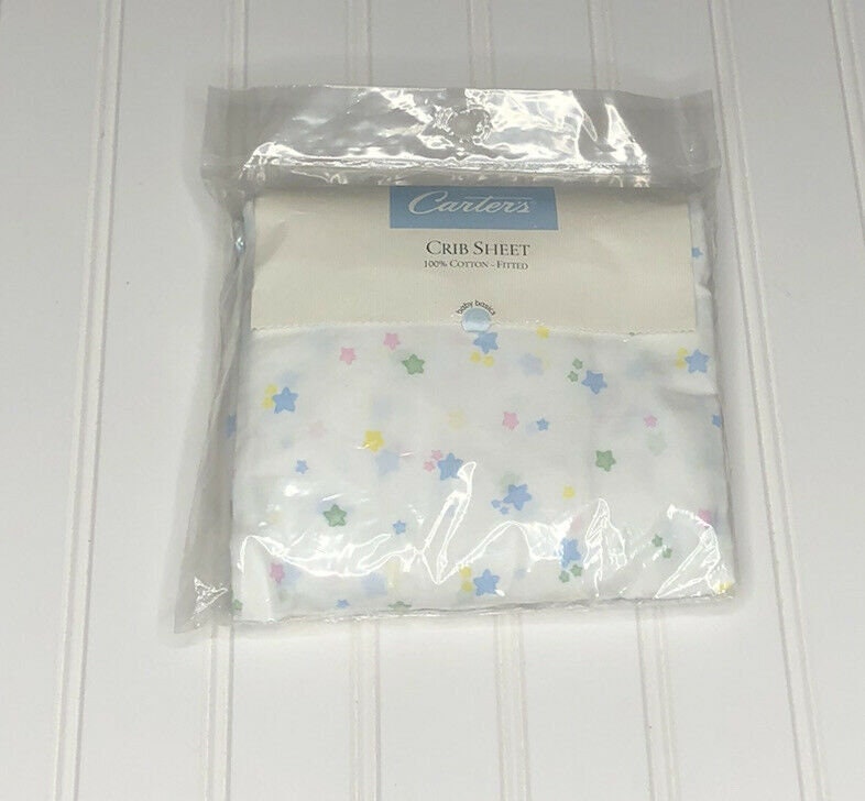 Vintage Carters 100 Cotton Fitted Crib Sheet Multi Color Etsy